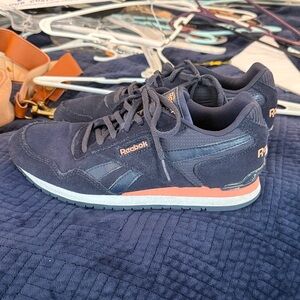 Reebok women’s  Dark Blue and Orange Sneakers